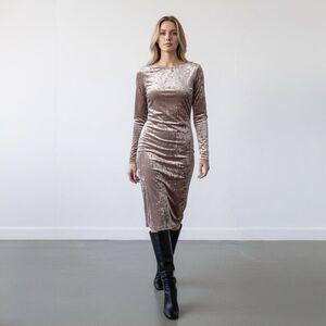 Philo Crushed Velvet Dress Long Sleeve Size XS/S Whimsical Y2K Evening Feminine